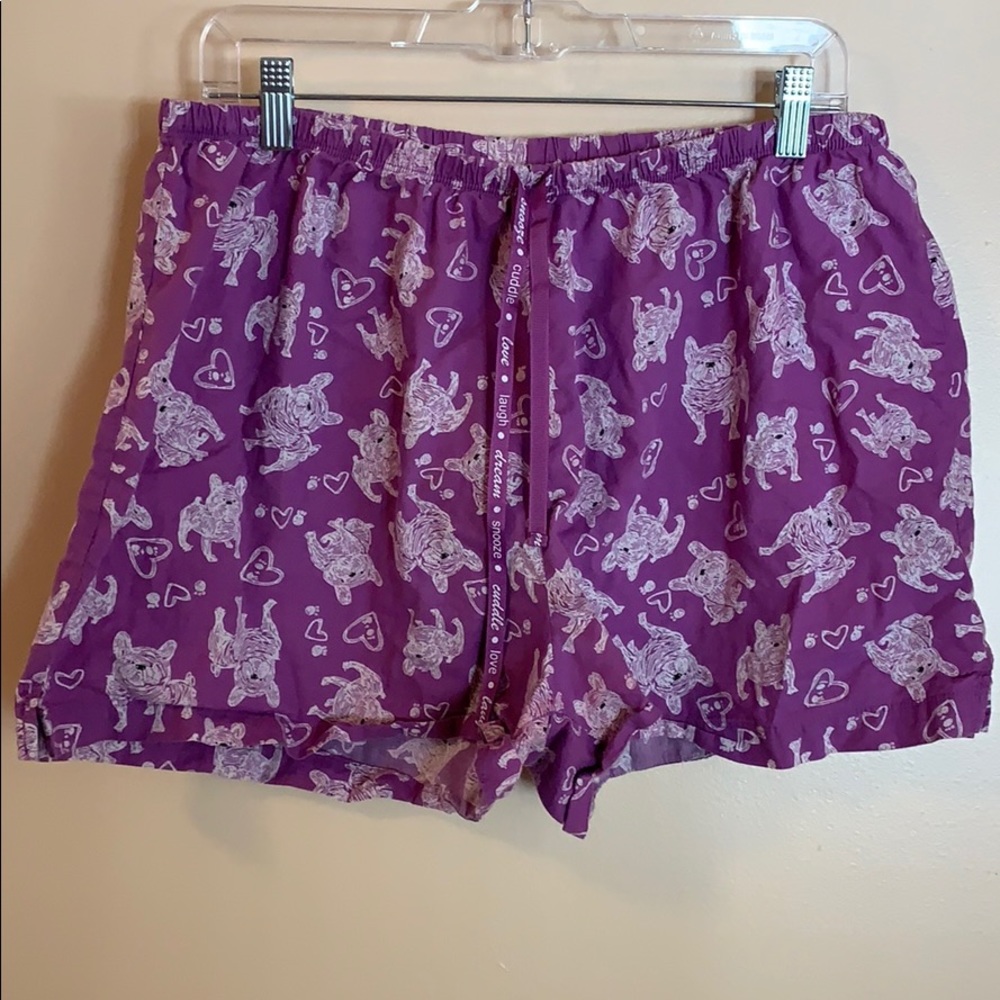 Purple Dog Print Sleep Shorts